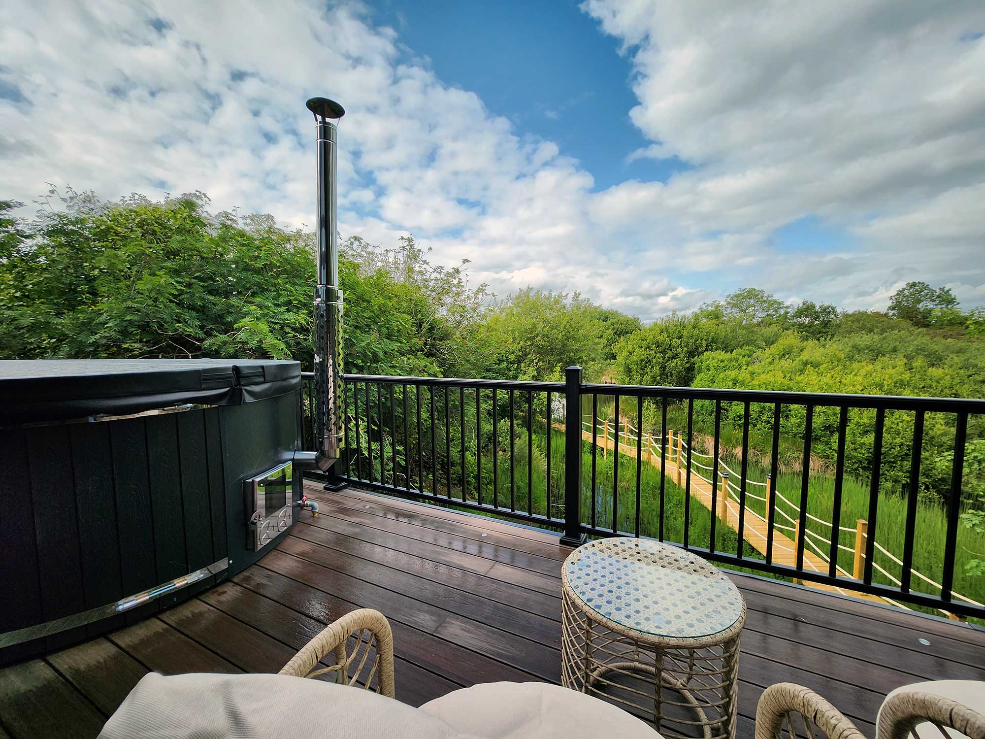 Private wood-fired hot tub overlooking Ballyburren estate