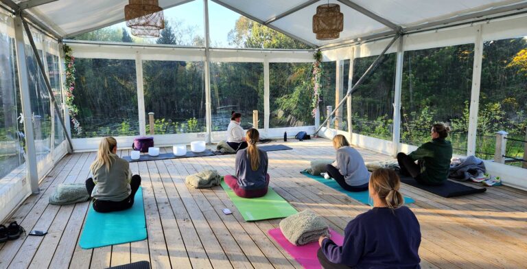 A restorative yoga class at Ballyburren in County Down