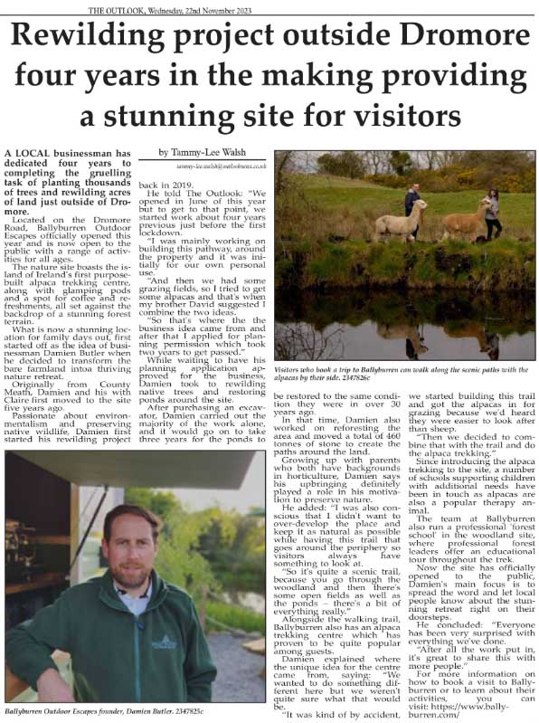 County Down Outlook Rewilding Project Near Dromore